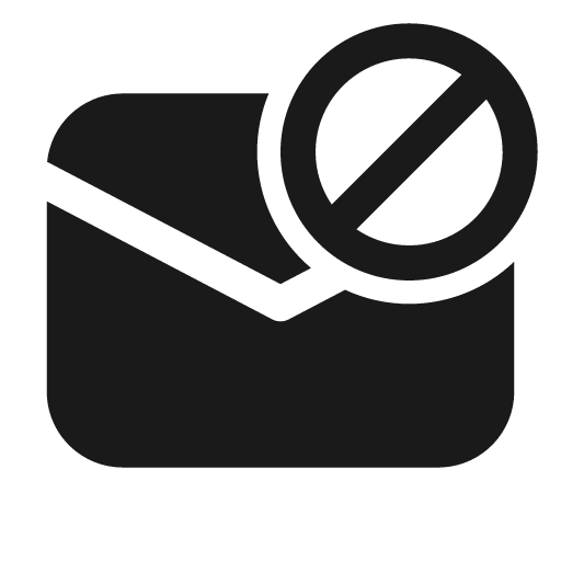 Mail prohibited 24 filled icon, filled style, from Fluent UI System Icons