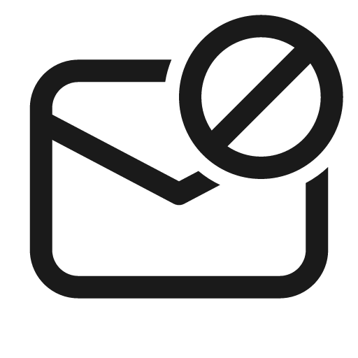Mail prohibited 24 regular icon, solid style, from Fluent UI System Icons