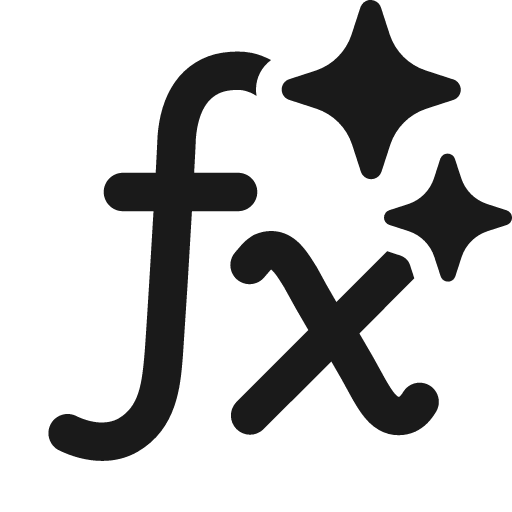 Math formula sparkle 20 filled icon, filled style, from Fluent UI System Icons