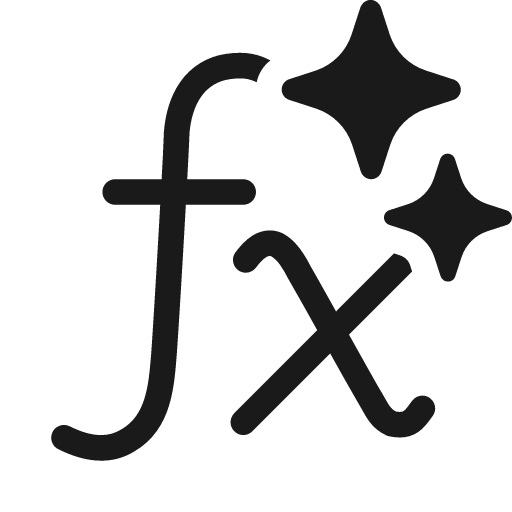 Math formula sparkle 20 regular icon, solid style, from Fluent UI System Icons