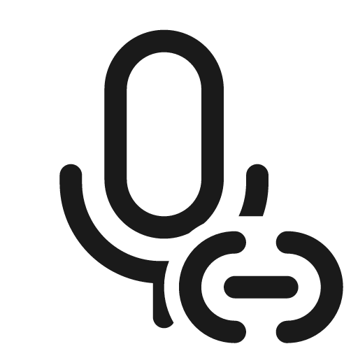 Mic link 24 regular icon, solid style, from Fluent UI System Icons