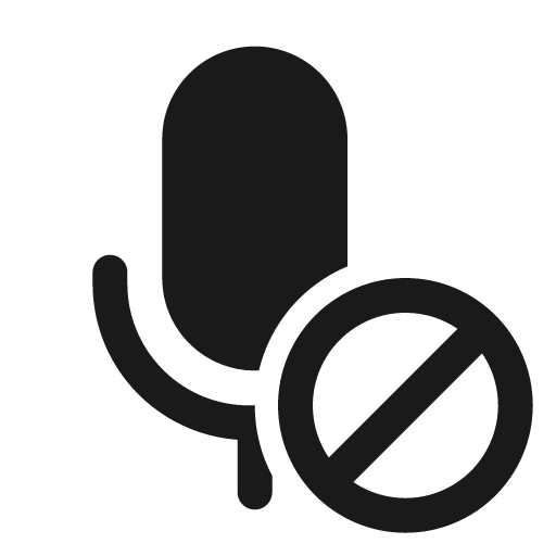 Mic prohibited 24 filled icon, filled style, from Fluent UI System Icons
