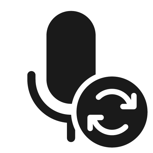 Mic sync 28 filled icon, filled style, from Fluent UI System Icons