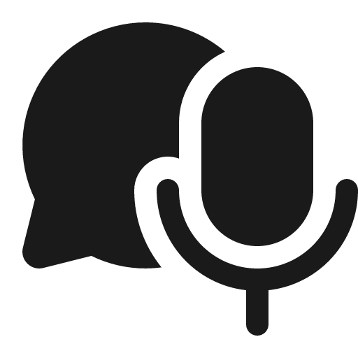 Microphone chat 16 filled icon, filled style, from Fluent UI System Icons
