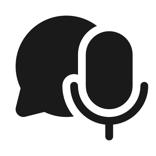 Microphone chat 20 filled icon, filled style, from Fluent UI System Icons