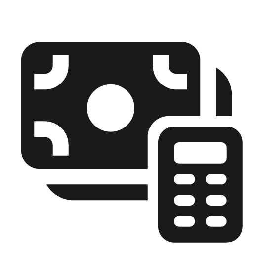 Money calculator 24 filled icon, filled style, from Fluent UI System Icons