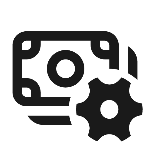 Money settings 24 regular icon, solid style, from Fluent UI System Icons