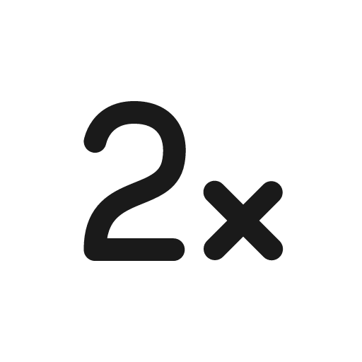 Multiplier 2x 32 regular icon, solid style, from Fluent UI System Icons