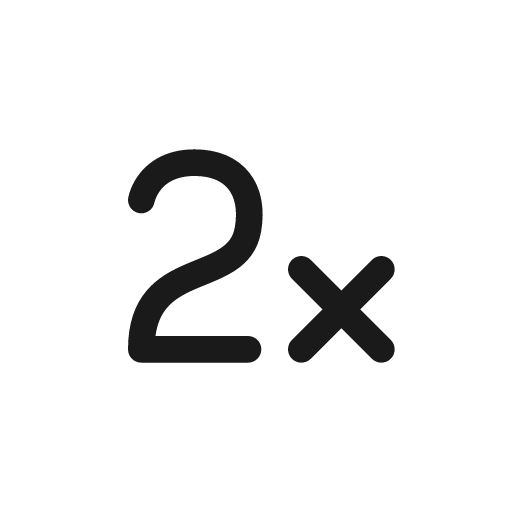 Multiplier 2x 48 regular icon, solid style, from Fluent UI System Icons