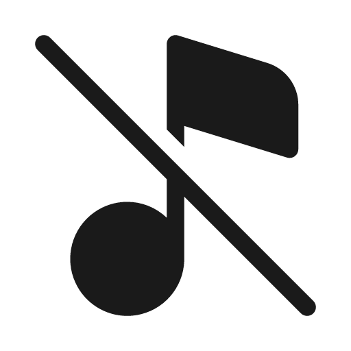 Music note off 1 20 filled icon, filled style, from Fluent UI System Icons