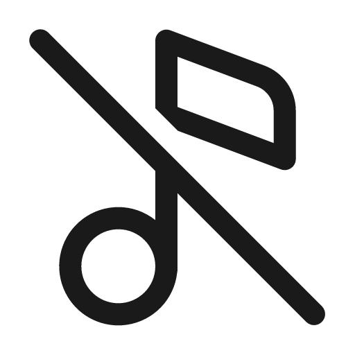 Music note off 1 24 regular icon, solid style, from Fluent UI System Icons