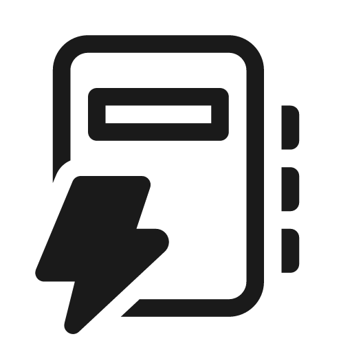 Notebook lightning 20 regular icon, solid style, from Fluent UI System Icons