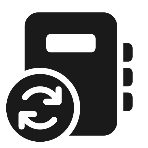 Notebook sync 24 filled icon, filled style, from Fluent UI System Icons
