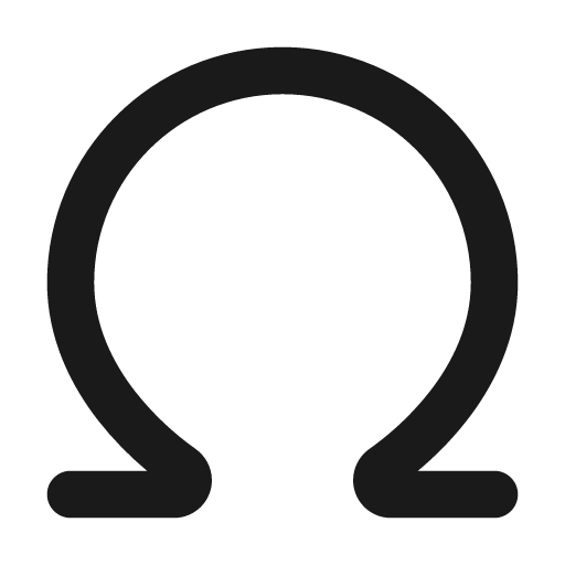 Omega 24 filled icon, filled style, from Fluent UI System Icons