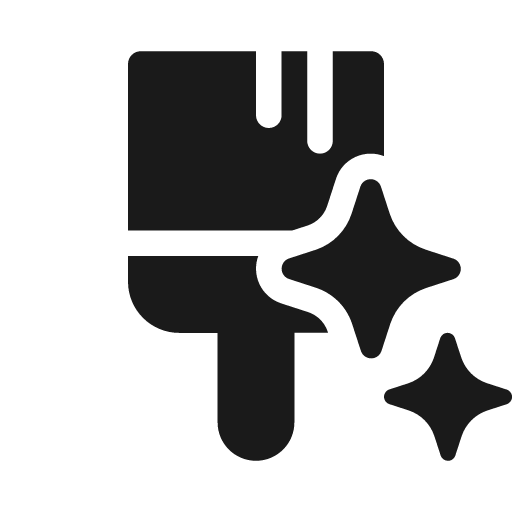 Paint brush sparkle 20 filled icon, filled style, from Fluent UI System Icons