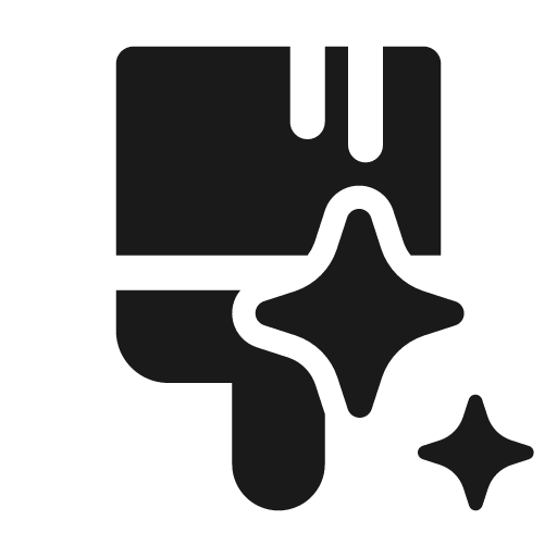 Paint brush sparkle 24 filled icon, filled style, from Fluent UI System Icons