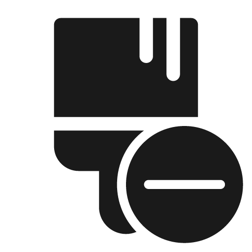 Paint brush subtract 28 filled icon, filled style, from Fluent UI System Icons