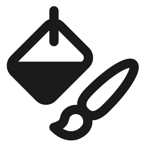 Paint bucket brush 24 filled icon, filled style, from Fluent UI System Icons