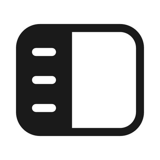Panel left text 20 filled icon, filled style, from Fluent UI System Icons