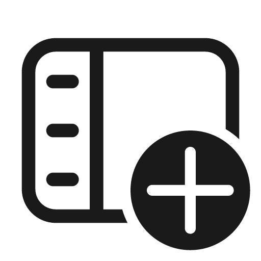 Panel left text add 48 regular icon, solid style, from Fluent UI System Icons