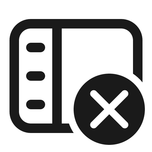 Panel left text dismiss 32 regular icon, solid style, from Fluent UI System Icons