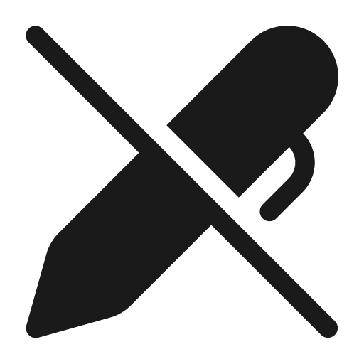 Pen off 28 filled icon, filled style, from Fluent UI System Icons