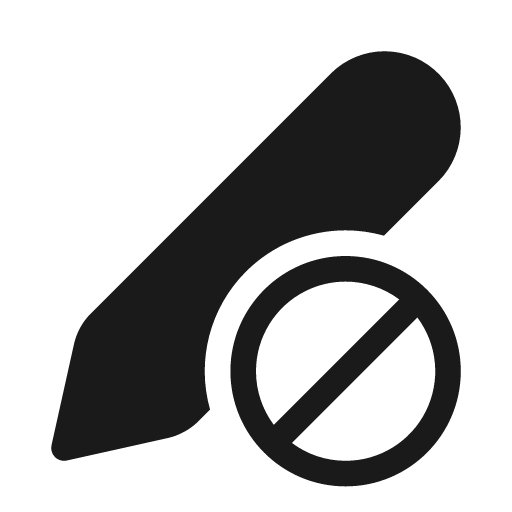 Pen prohibited 20 filled icon, filled style, from Fluent UI System Icons