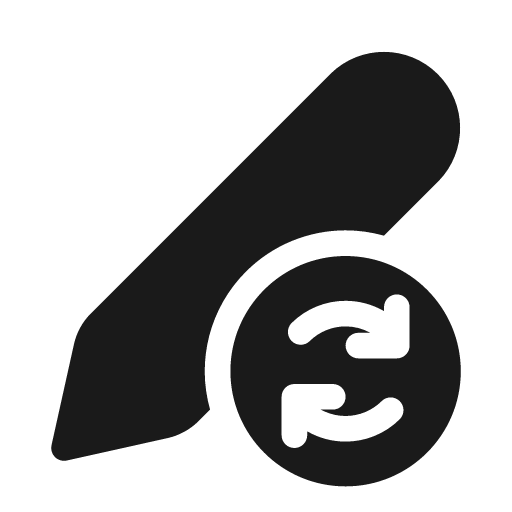 Pen sync 20 filled icon, filled style, from Fluent UI System Icons
