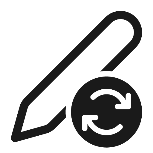 Pen sync 28 regular icon, solid style, from Fluent UI System Icons