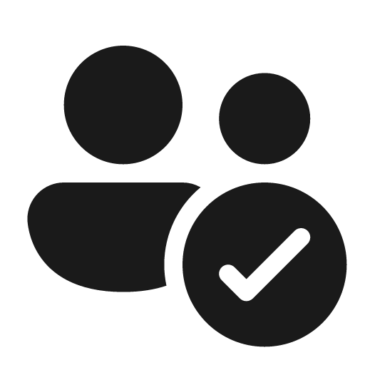 People checkmark 20 filled icon, filled style, from Fluent UI System Icons