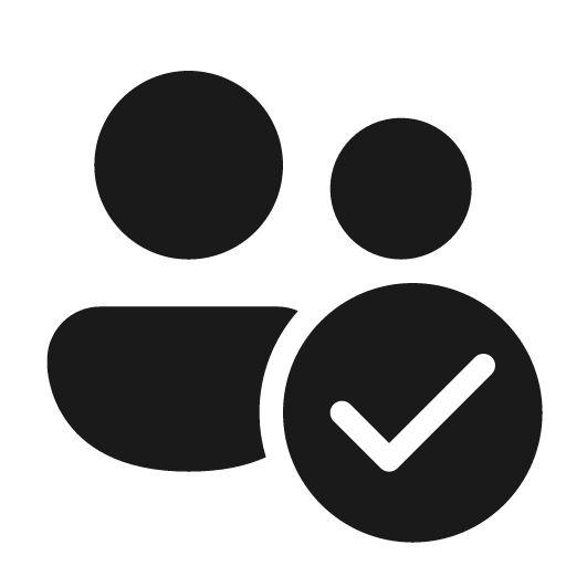 People checkmark 24 filled icon, filled style, from Fluent UI System Icons