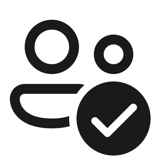 People checkmark 32 regular icon, solid style, from Fluent UI System Icons