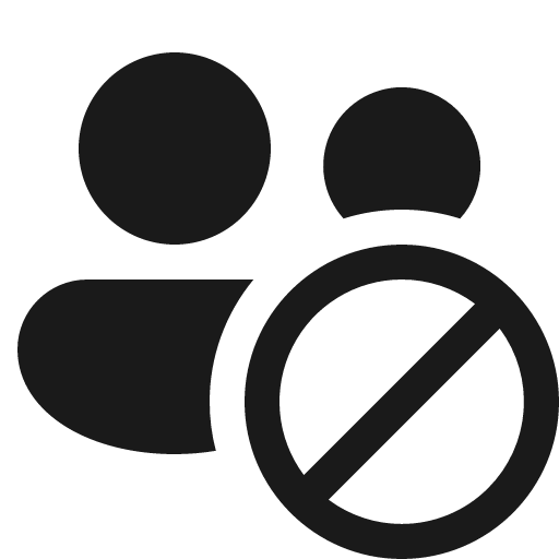 People prohibited 16 filled icon, filled style, from Fluent UI System Icons