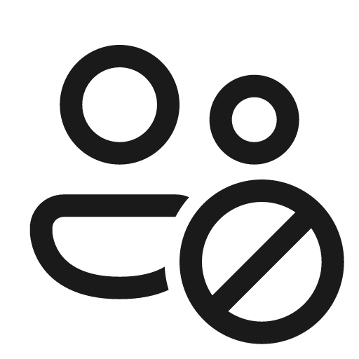 People prohibited 24 regular icon, solid style, from Fluent UI System Icons
