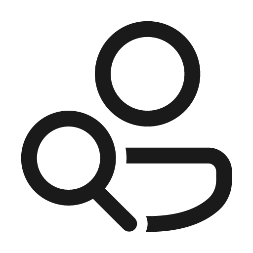 People search 24 regular icon, solid style, from Fluent UI System Icons