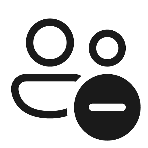 People subtract 20 regular icon, solid style, from Fluent UI System Icons