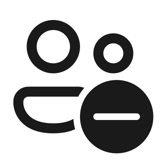 People subtract 24 regular icon, solid style, from Fluent UI System Icons