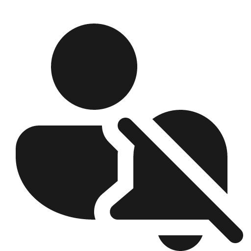 Person alert off 16 filled icon, filled style, from Fluent UI System Icons
