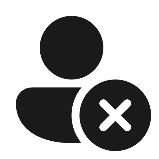 Person delete 20 filled icon, filled style, from Fluent UI System Icons