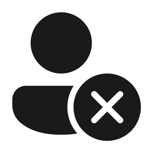 Person delete 24 filled icon, filled style, from Fluent UI System Icons