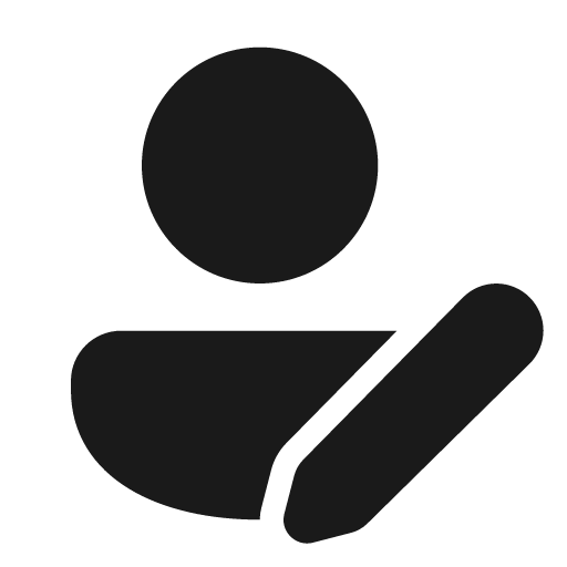 Person edit 48 filled icon, filled style, from Fluent UI System Icons