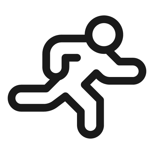 Person running 20 regular icon, solid style, from Fluent UI System Icons