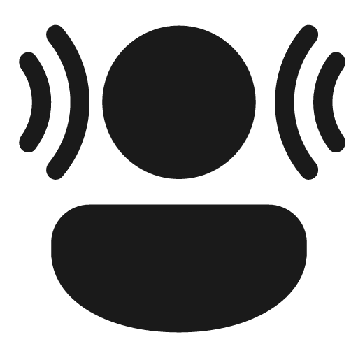 Person sound spatial 28 filled icon, filled style, from Fluent UI System Icons