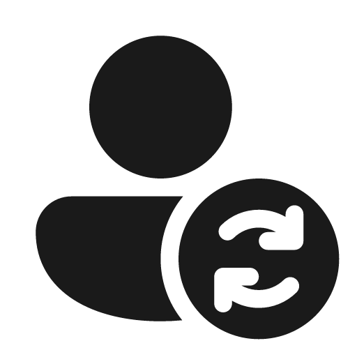 Person sync 20 filled icon, filled style, from Fluent UI System Icons