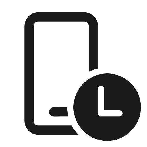 Phone screen time 24 regular icon, solid style, from Fluent UI System Icons