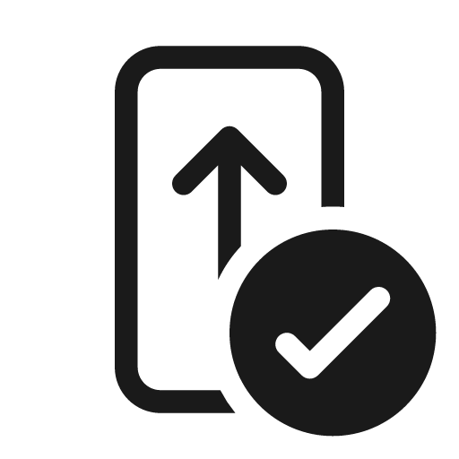 Phone update checkmark 20 regular icon, solid style, from Fluent UI System Icons