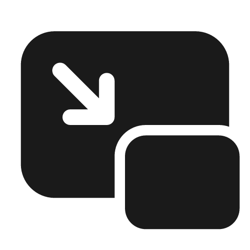 Picture in picture enter 24 filled icon, filled style, from Fluent UI System Icons