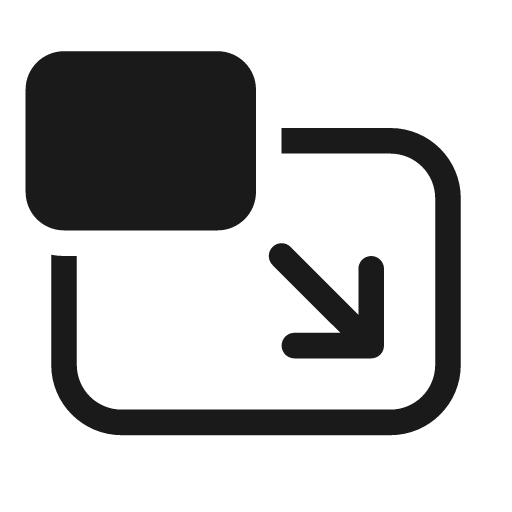 Picture in picture exit 20 regular icon, solid style, from Fluent UI System Icons