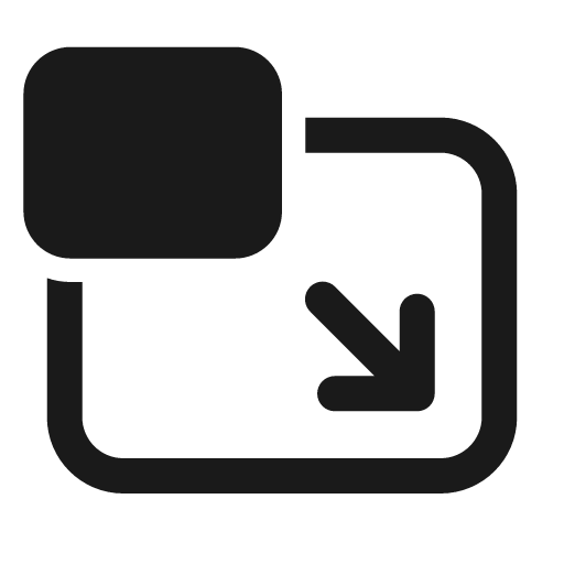 Picture in picture exit 24 regular icon, solid style, from Fluent UI System Icons