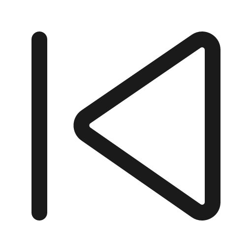 Previous 24 regular icon, solid style, from Fluent UI System Icons
